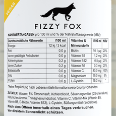 Inhaltsstoffe Fizzy Fox Lemon Hydrate, vegan